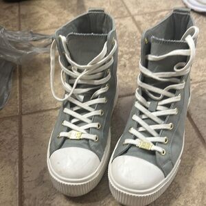 High-Top Sneakers with White Laces